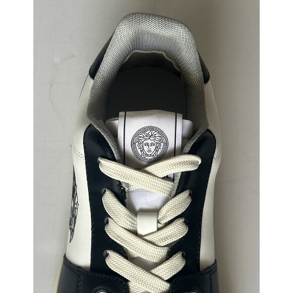 Versace Medusa Men’s Black/White Leather Sneakers 12 US (45) 1013377 IT NIB - Picture 8 of 16
